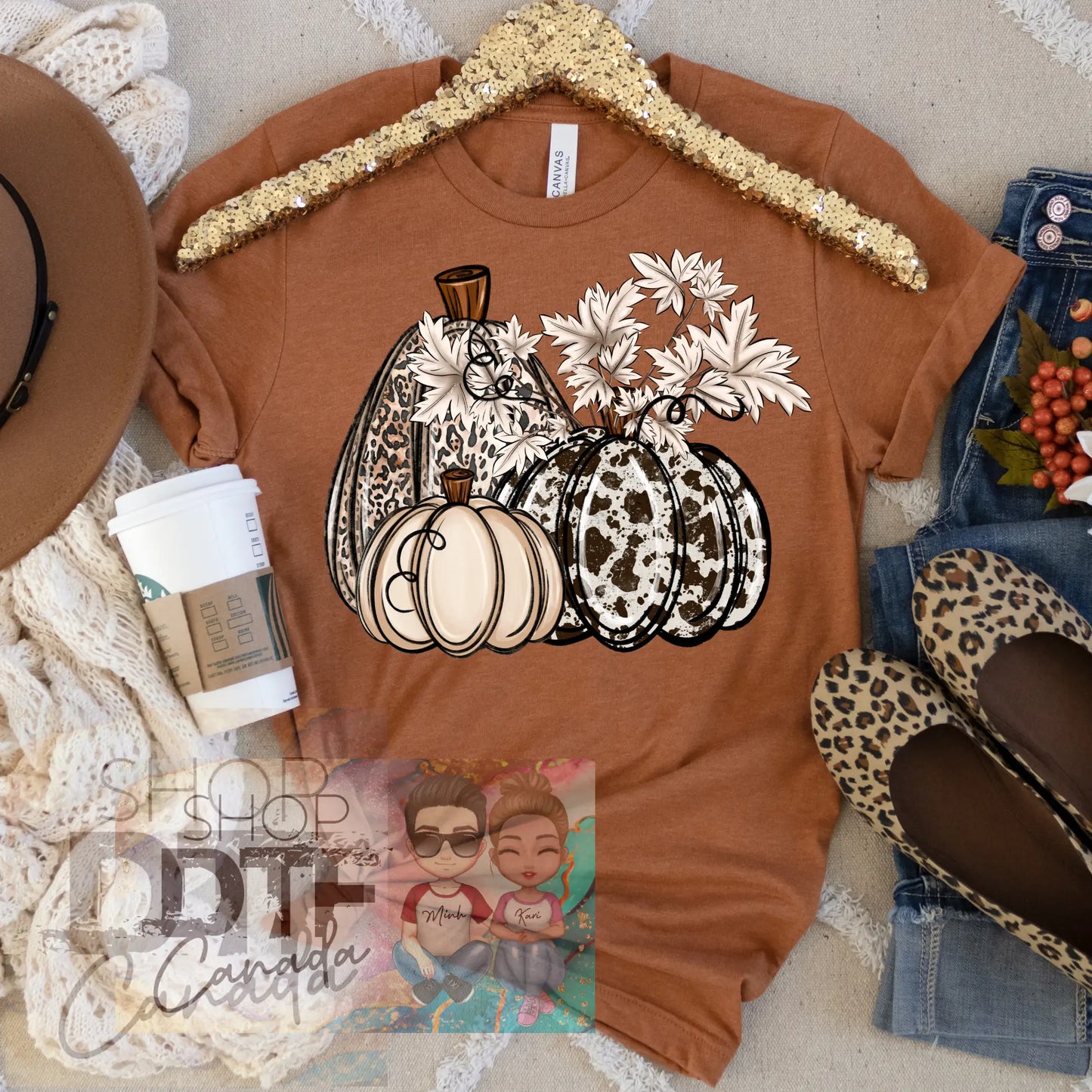 Fall - glitter pumpkin - shirts & tops