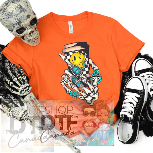 Halloween - skeleton hand with cup - shirts & tops